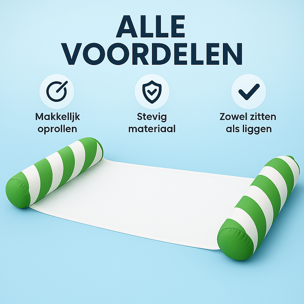 Waterhangmat - Twee Zijden - Diagonale Streep - Groen