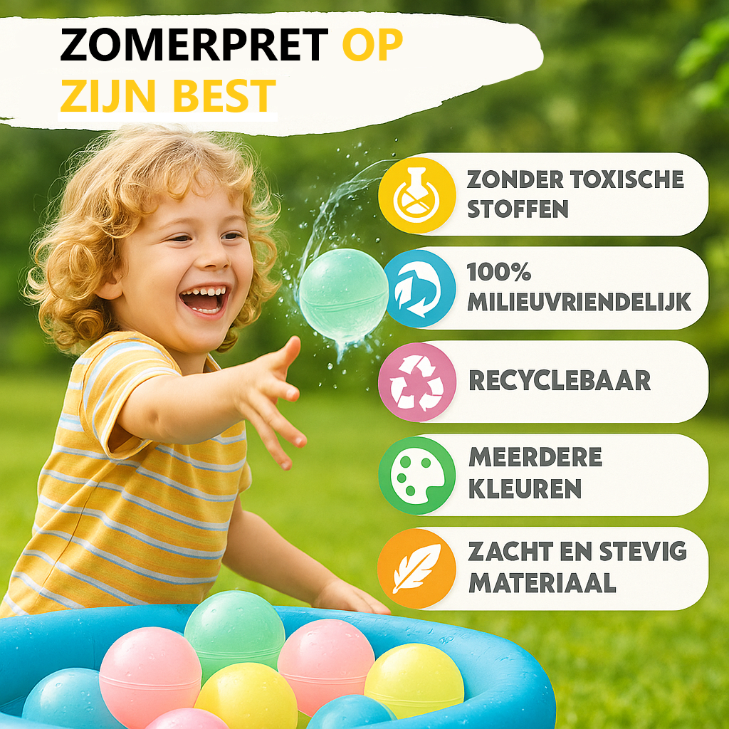 6x Waterballonnen - Herbruikbare Waterballonnen - Zelfsluitende Waterballonnen - Navulbaar - Waterspeelgoed - Waterspeelgoed voor Buiten - Speelgoed - Duurzaam - 6 Stuks