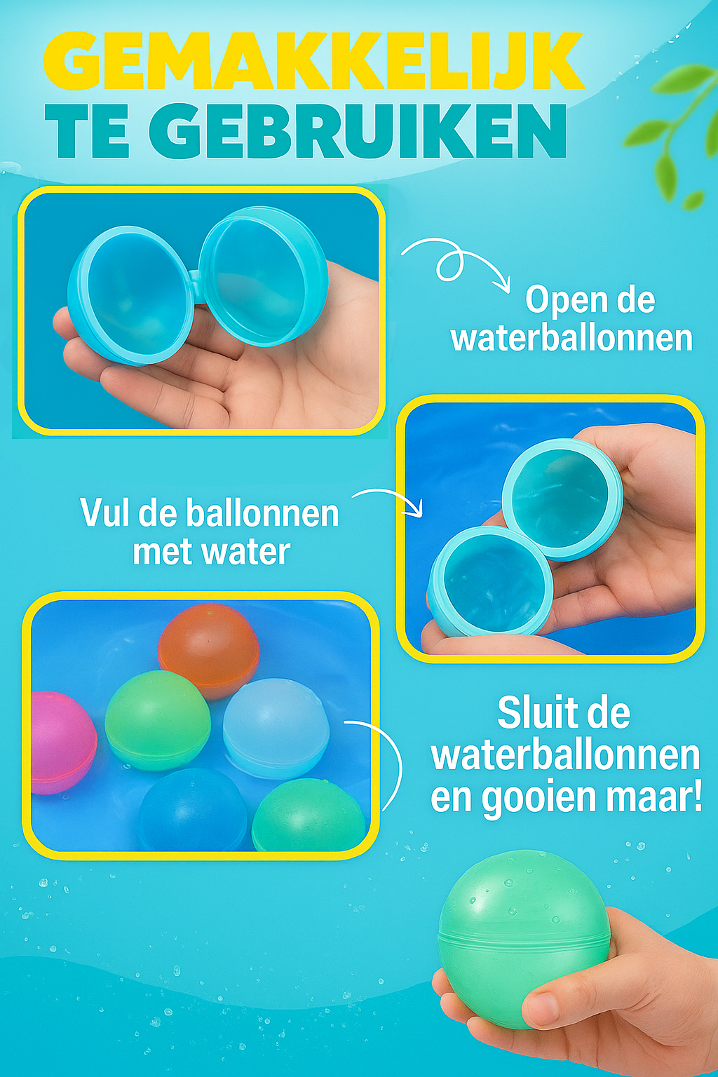 6x Waterballonnen - Herbruikbare Waterballonnen - Zelfsluitende Waterballonnen - Navulbaar - Waterspeelgoed - Waterspeelgoed voor Buiten - Speelgoed - Duurzaam - 6 Stuks