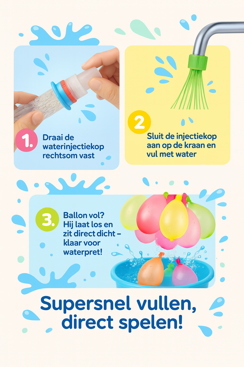 Waterballonnen - Zelfsluitende Waterballonnen - Waterspeelgoed - Waterspeelgoed voor Buiten - Speelgoed - Duurzaam - 333 Stuks