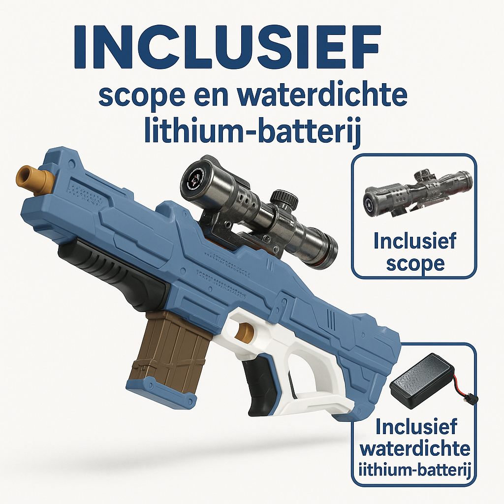 Automatisch Waterpistool met Vizier Blauw - Elektrisch Waterpistool - Watergeweer - Super Soaker - Watergun