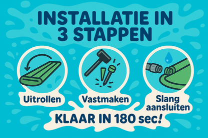 Waterglijbaan - Buikschuifbaan - Waterslide - Waterglijmat - Buikschuifmat - 4.8 Meter - 3 Banen Met Sproeiers