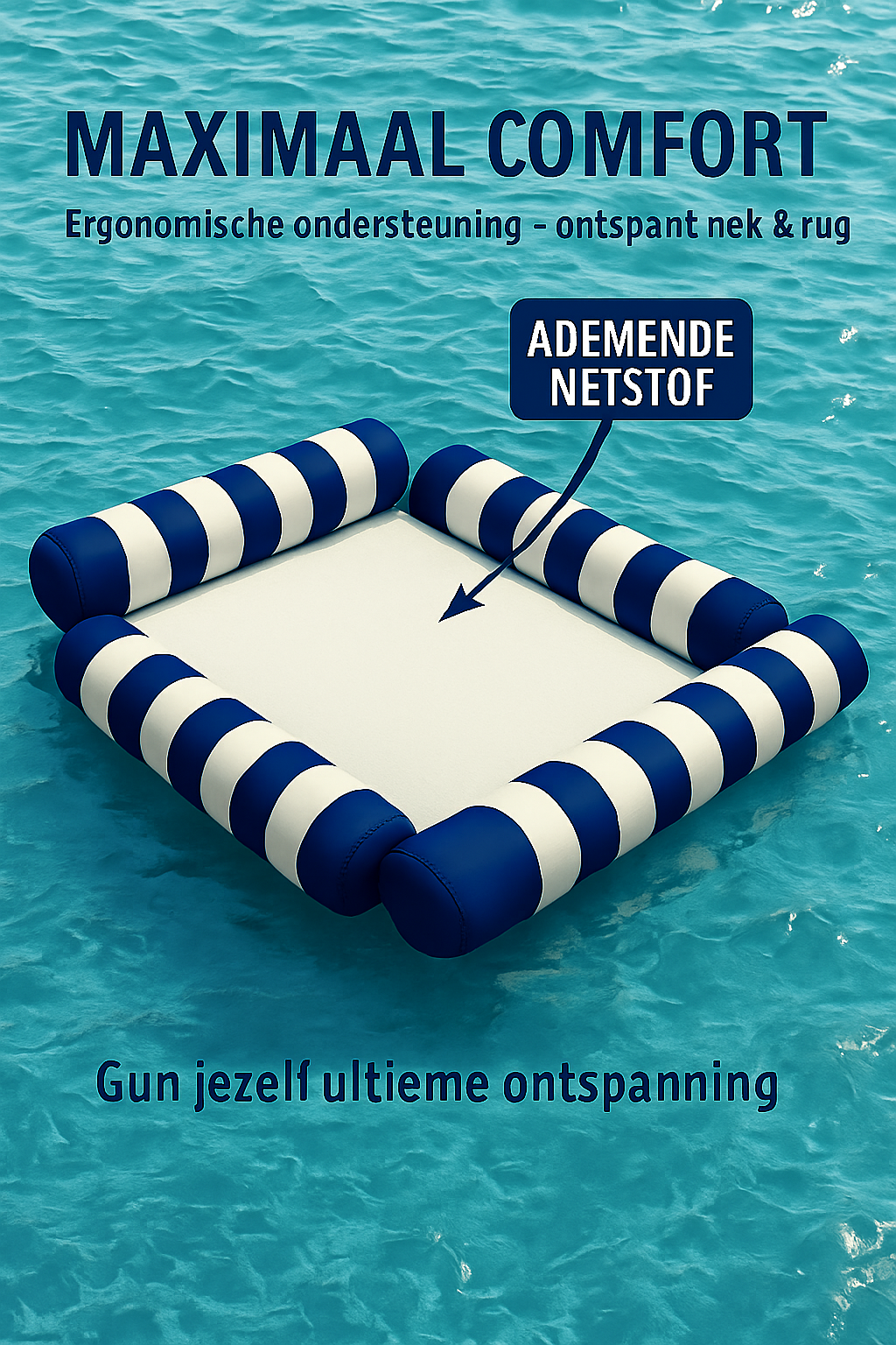 Waterhangmat - Vier Zijden - Streep - Donkerblauw