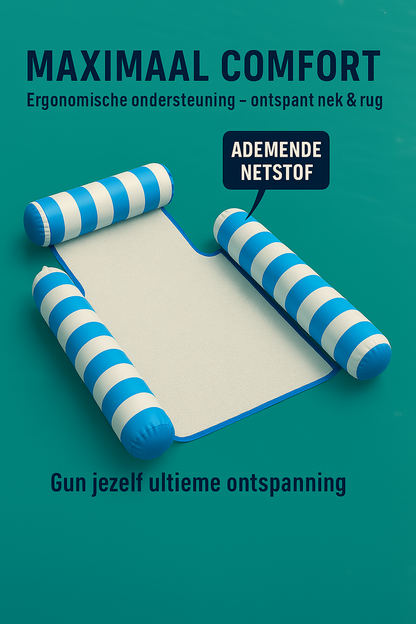 Waterhangmat - Drie Zijden - Streep - Lichtblauw