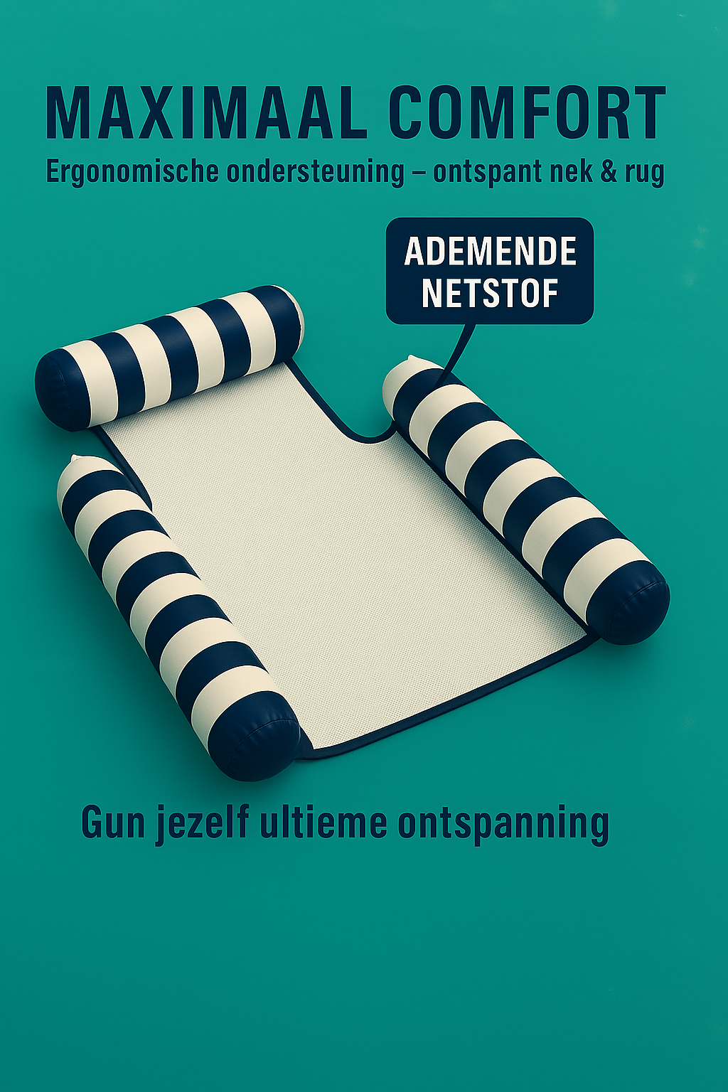 Waterhangmat - Drie Zijden - Streep - Donkerblauw