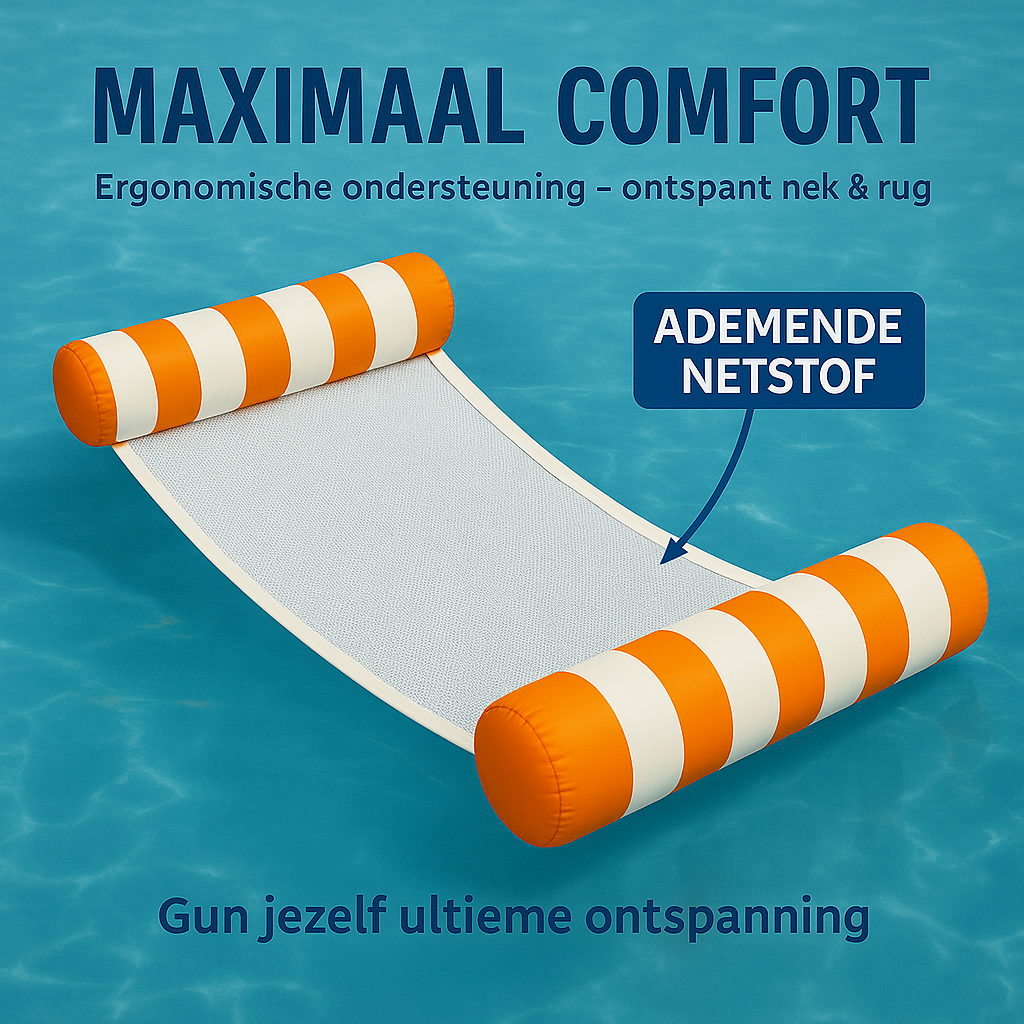 Waterhangmat - Twee Zijden - Streep - Oranje