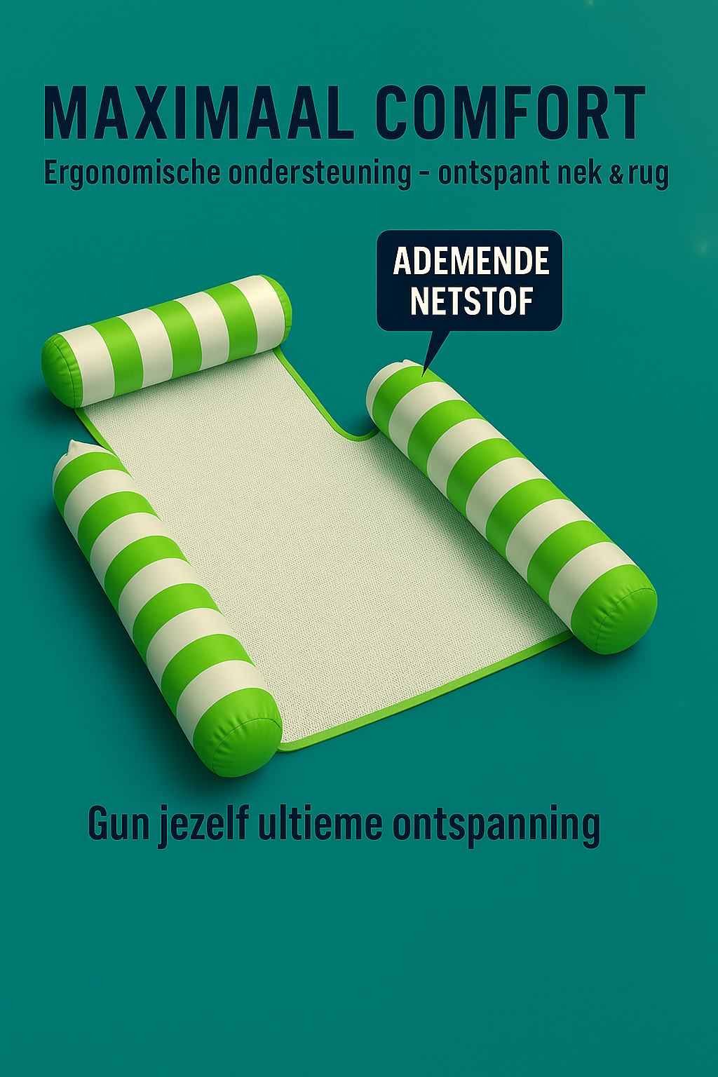 Waterhangmat - Drie Zijden - Streep - Groen