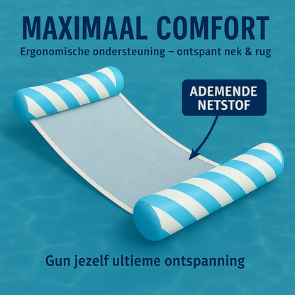 Waterhangmat - Twee Zijden - Diagonale Streep - Lichtblauw