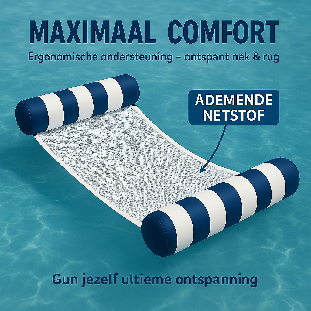 Waterhangmat - Twee Zijden - Streep - Donkerblauw