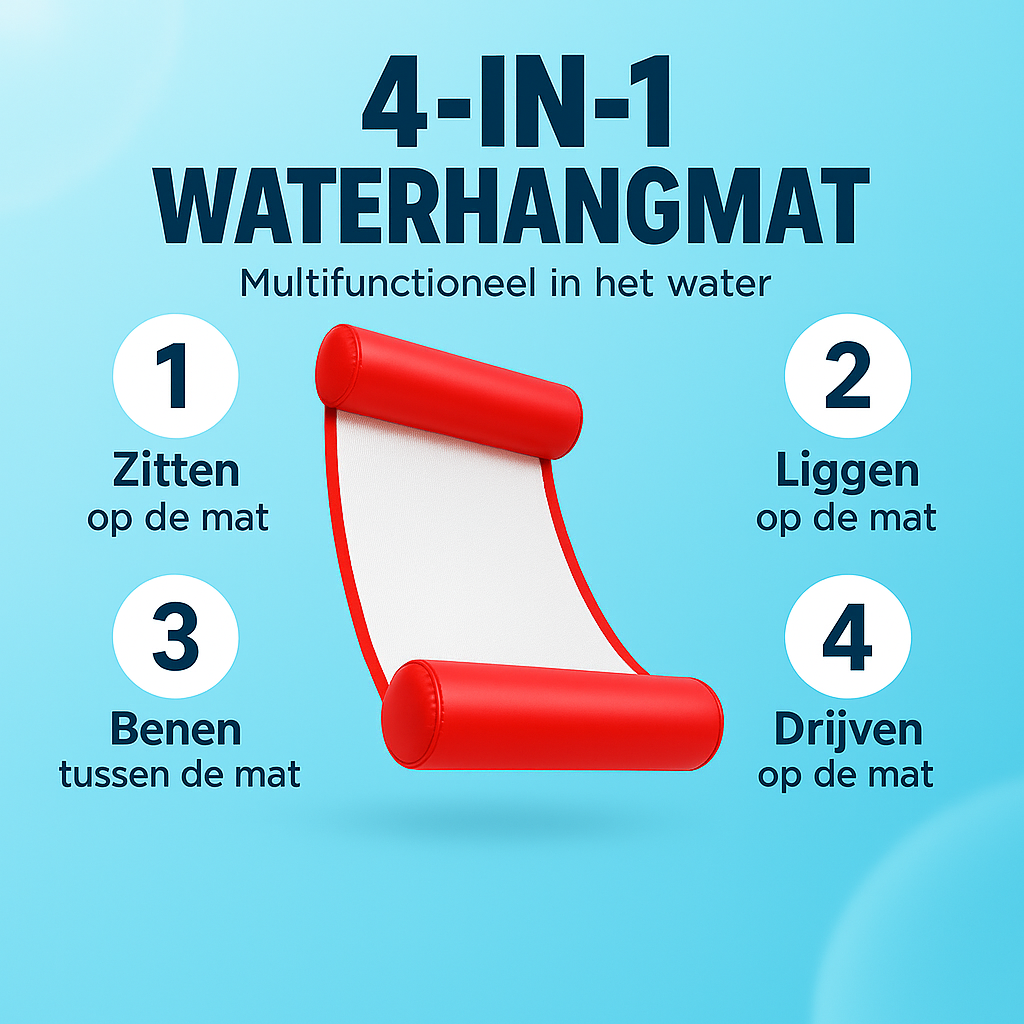 Waterhangmat - Twee Zijden - Effen - Rood
