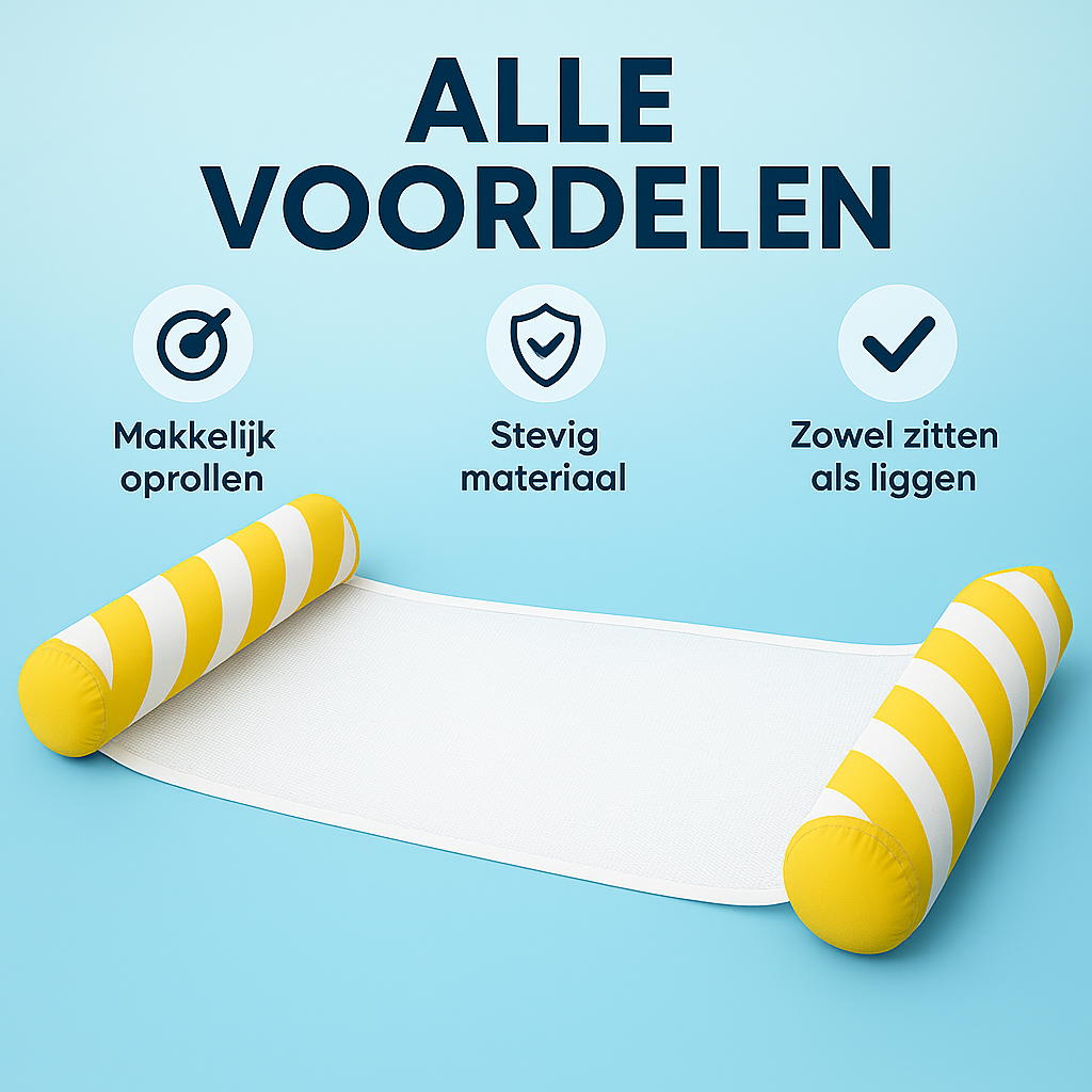 Waterhangmat - Twee Zijden - Diagonale Streep - Geel