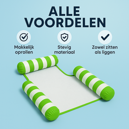 Waterhangmat - Drie Zijden - Streep - Groen