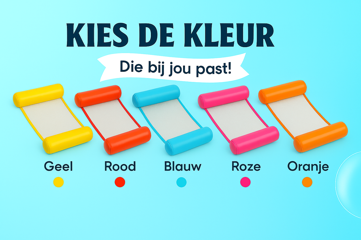 Waterhangmat - Twee Zijden - Effen - Roze