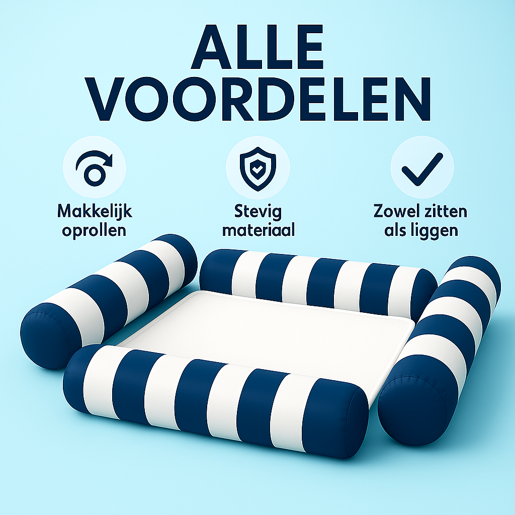 Waterhangmat - Vier Zijden - Streep - Donkerblauw