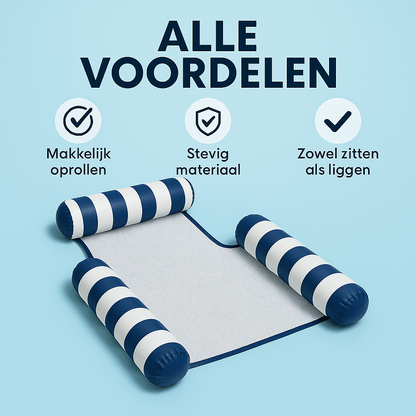 Waterhangmat - Drie Zijden - Streep - Donkerblauw