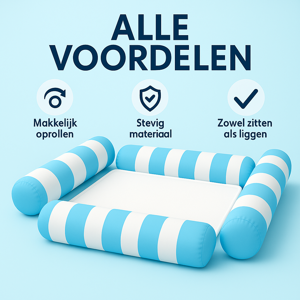 Waterhangmat - Vier Zijden - Streep - Lichtblauw