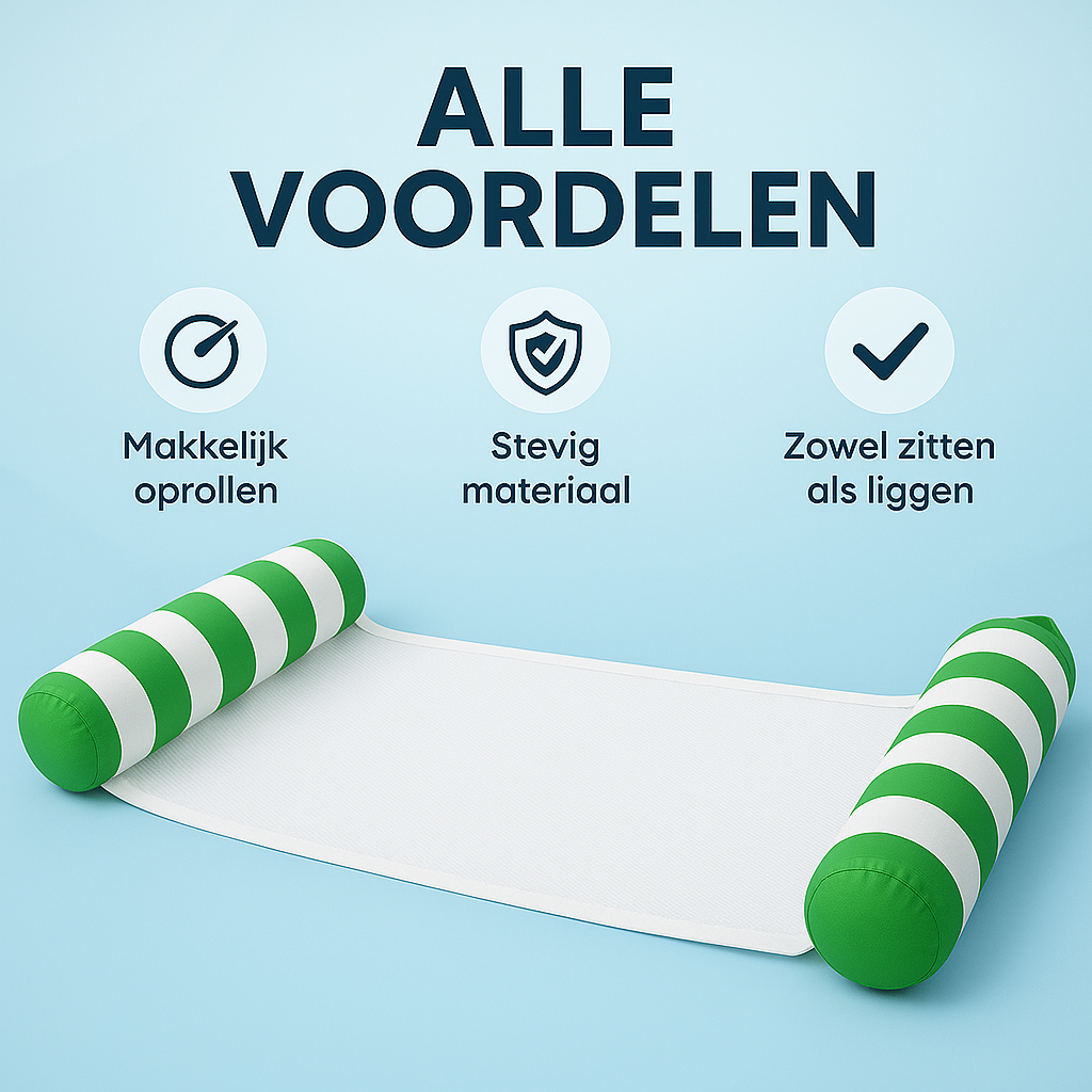 Waterhangmat - Twee Zijden - Streep - Groen