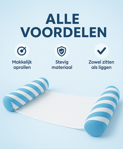 Waterhangmat - Twee Zijden - Diagonale Streep - Lichtblauw