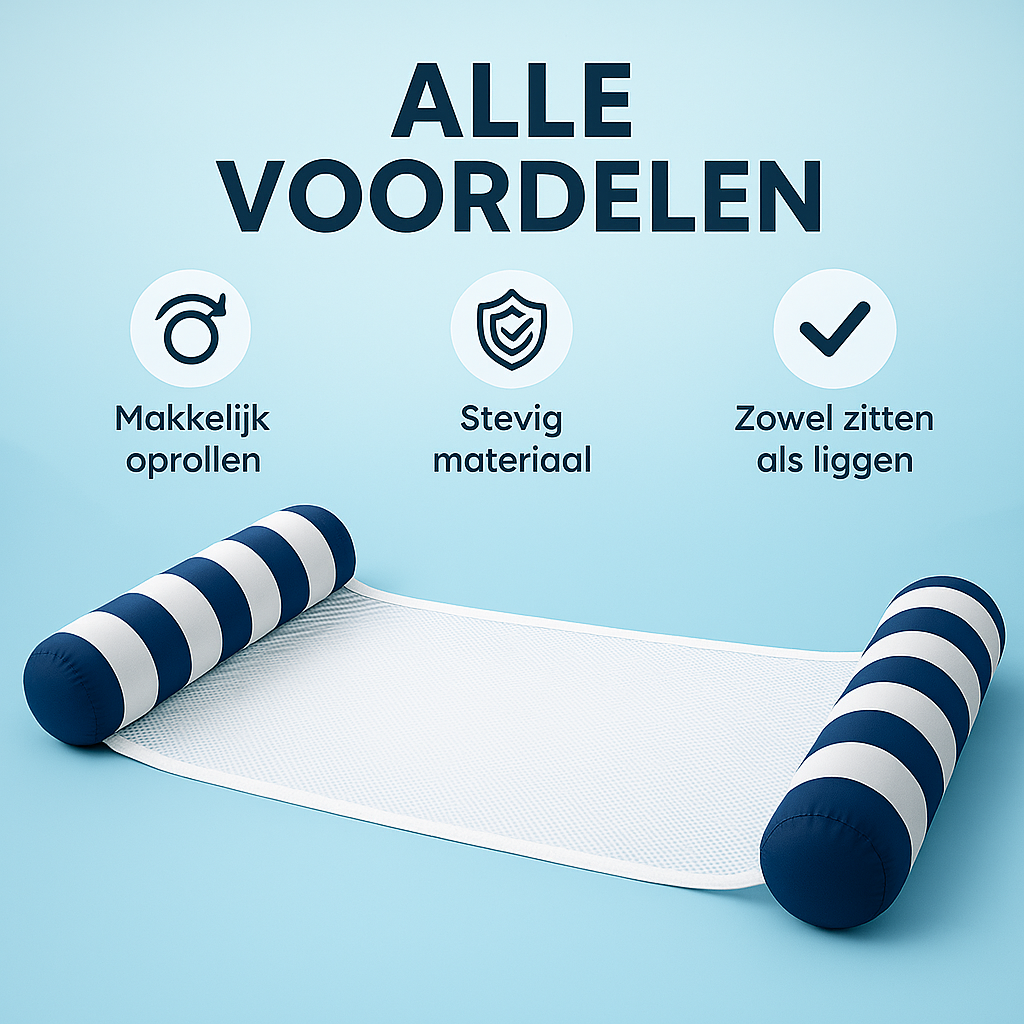 Waterhangmat - Twee Zijden - Streep - Donkerblauw