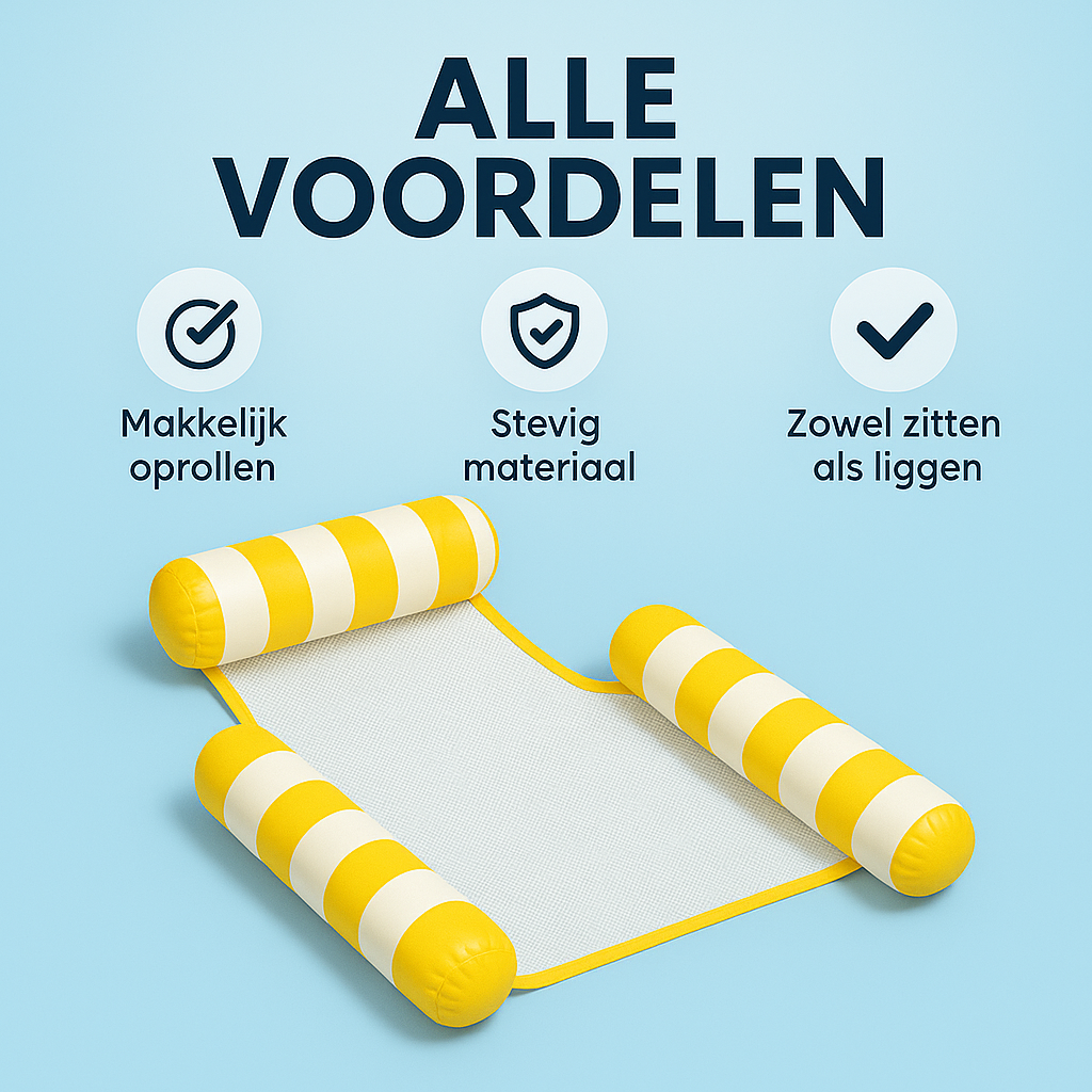 Waterhangmat - Drie Zijden - Streep - Geel