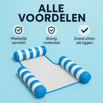 Waterhangmat - Drie Zijden - Streep - Lichtblauw