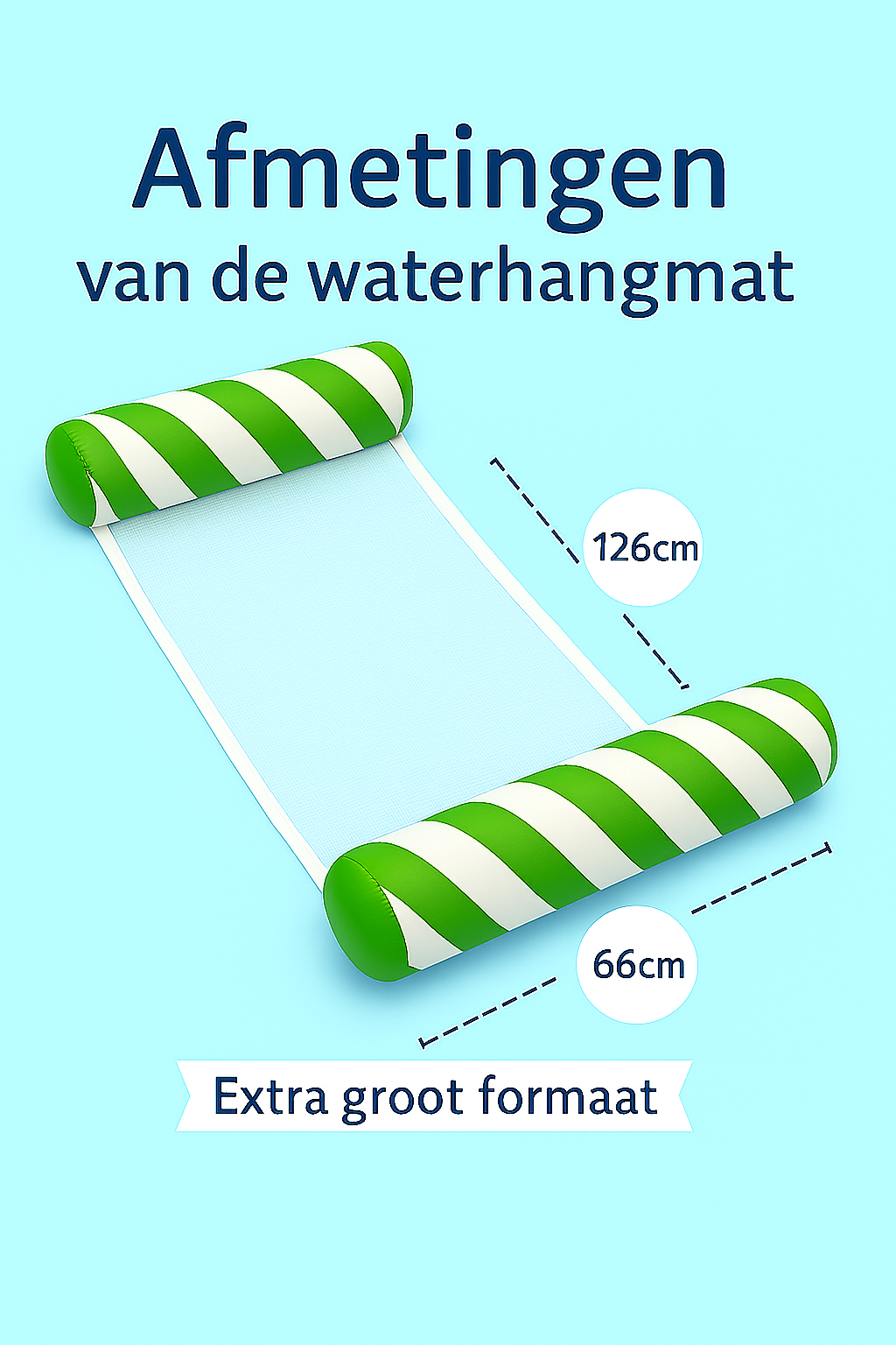 Waterhangmat - Twee Zijden - Diagonale Streep - Groen