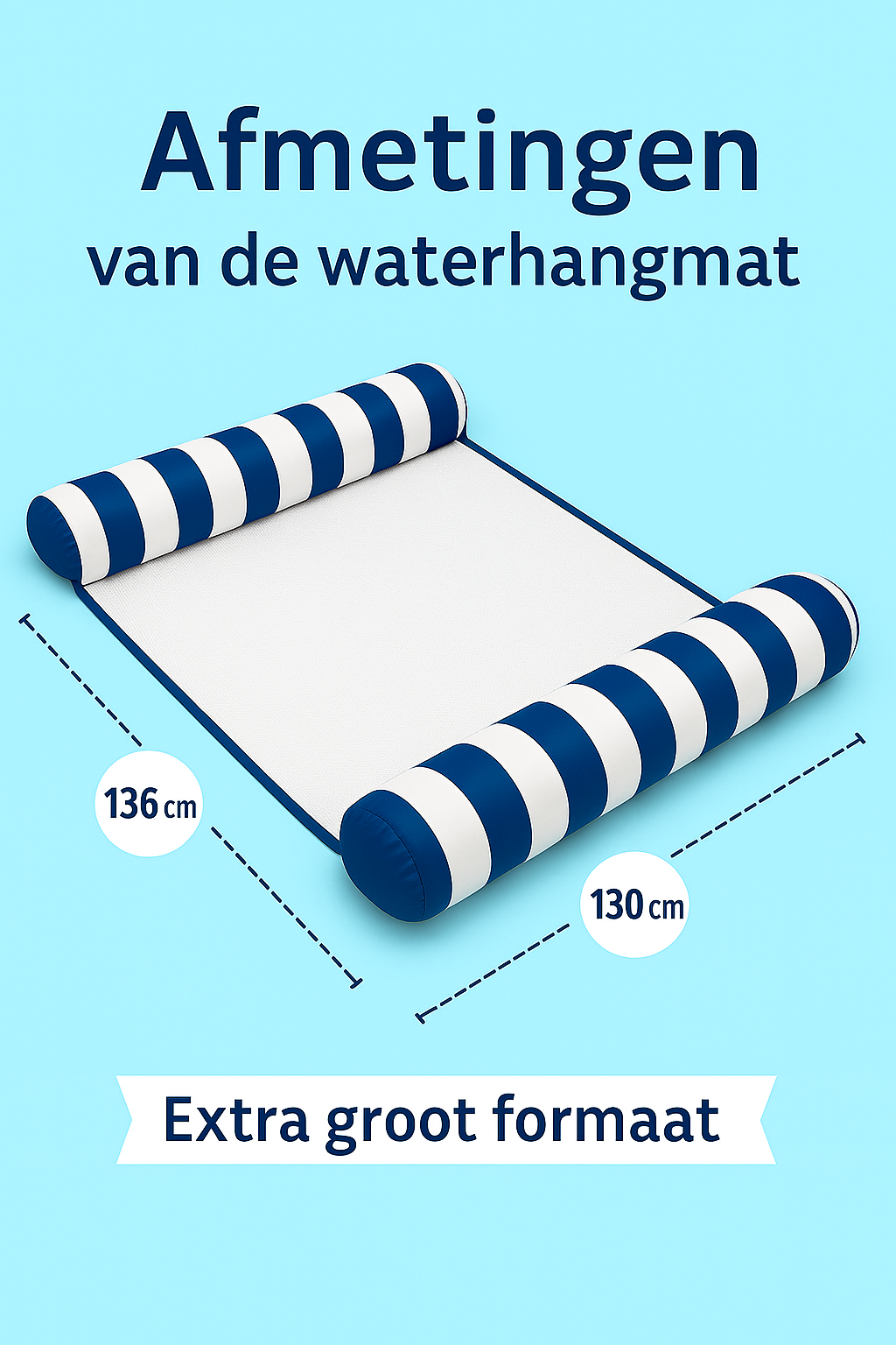 Waterhangmat - Twee Zijden - XXL Twee persoons - Donkerblauw