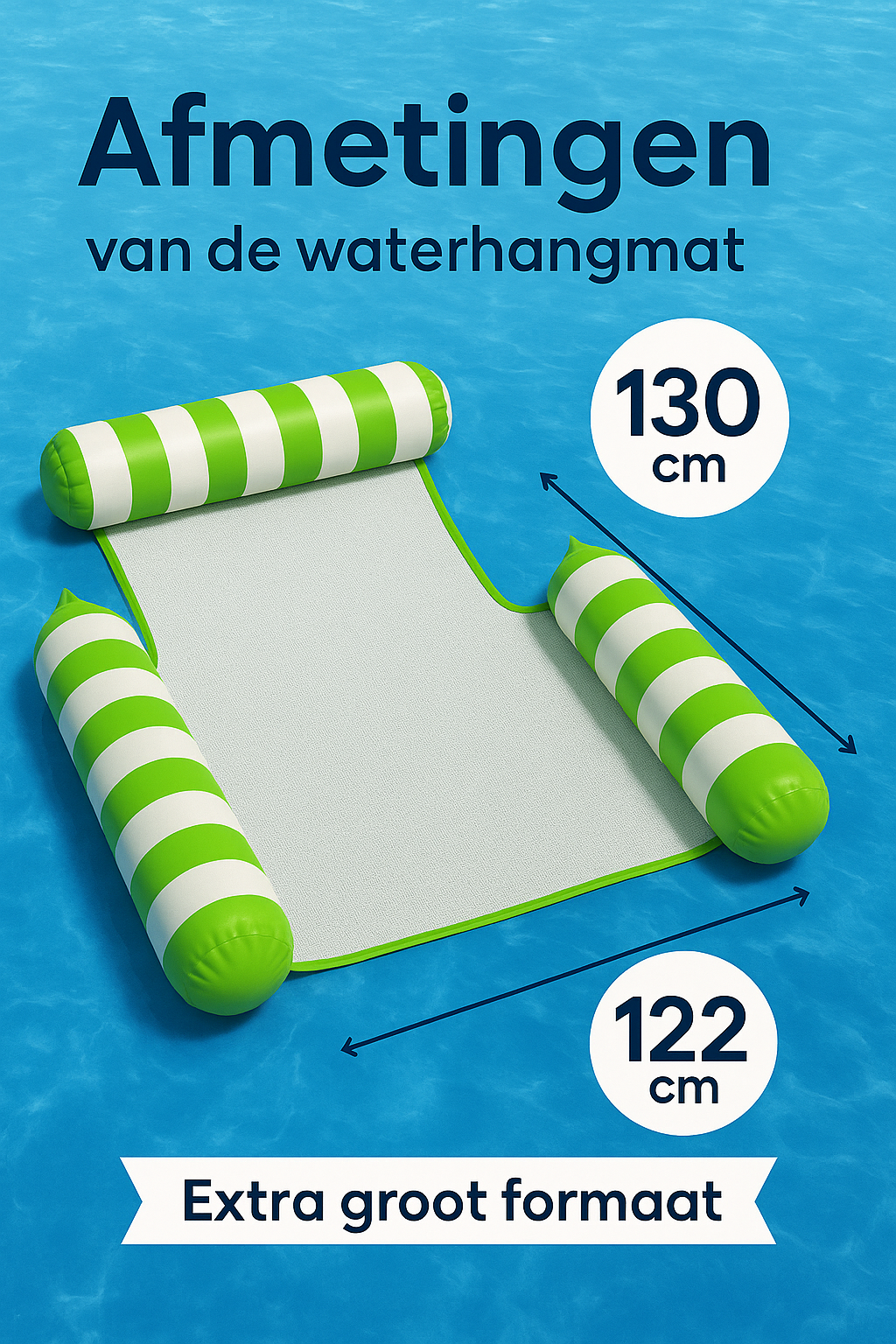 Waterhangmat - Drie Zijden - Streep - Groen