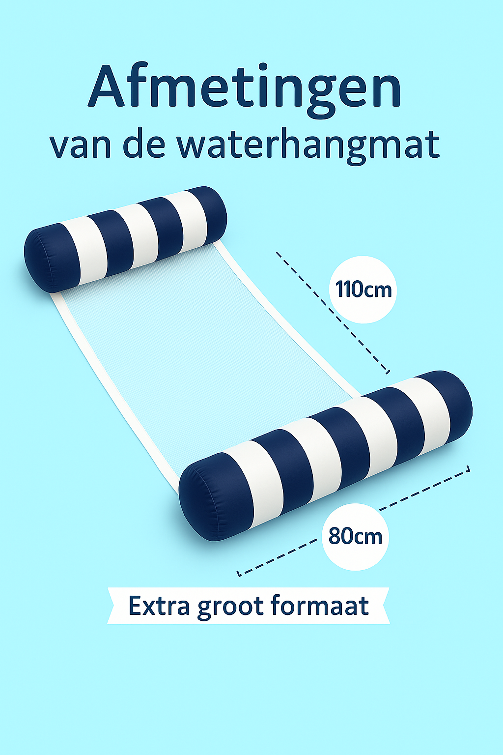 Waterhangmat - Twee Zijden - Streep - Donkerblauw