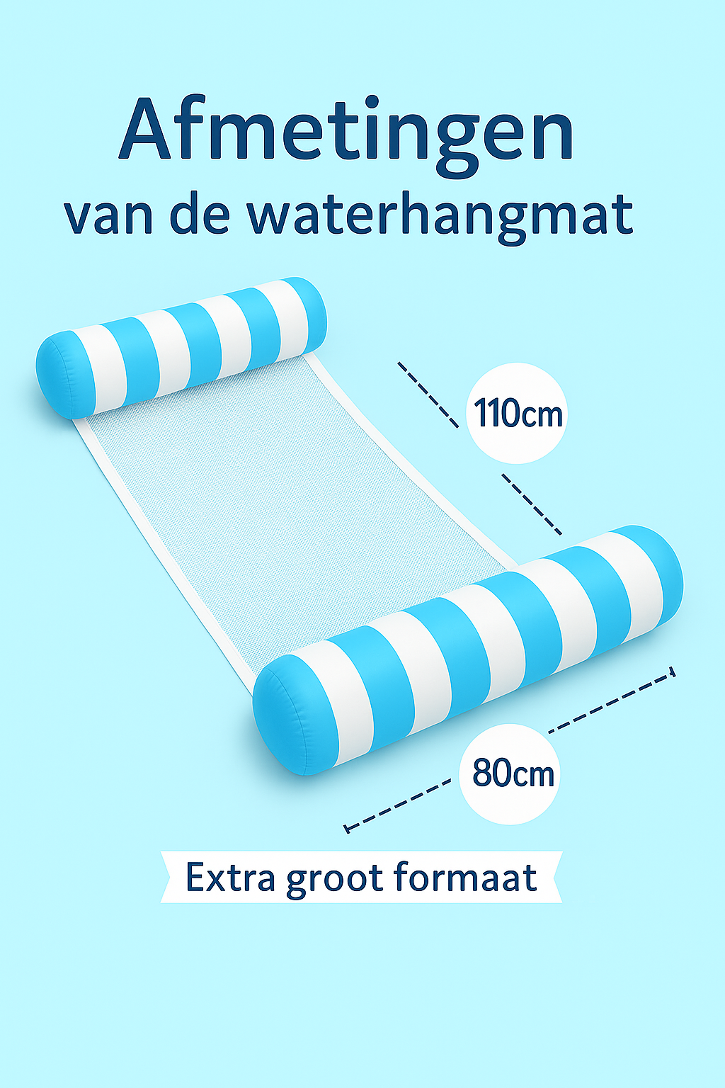 Waterhangmat - Twee Zijden - Streep - Lichtblauw