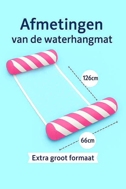 Waterhangmat - Twee Zijden - Diagonale Streep - Roze