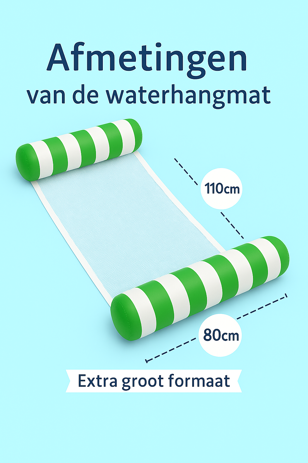 Waterhangmat - Twee Zijden - Streep - Groen