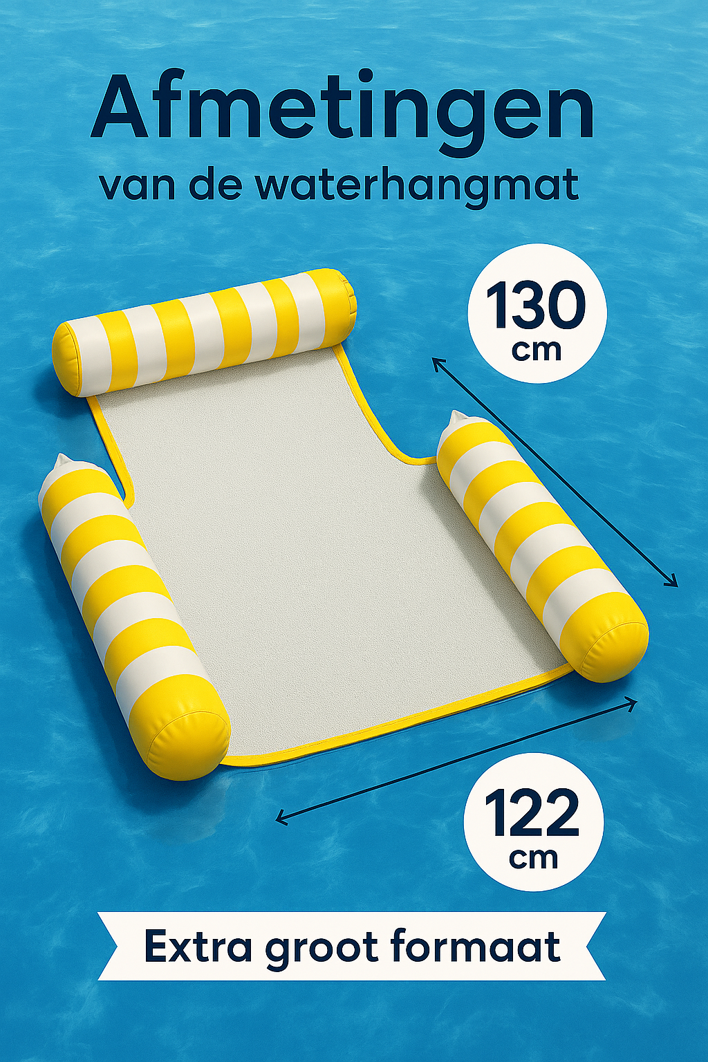 Waterhangmat - Drie Zijden - Streep - Geel