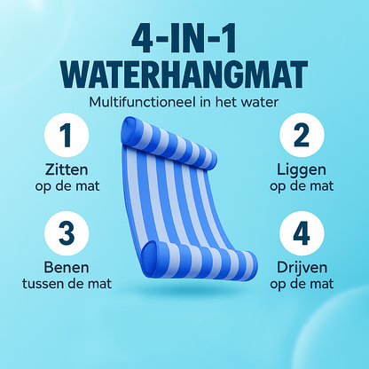 Waterhangmat - Twee Zijden - Luxe Waterhangmat- Blauw